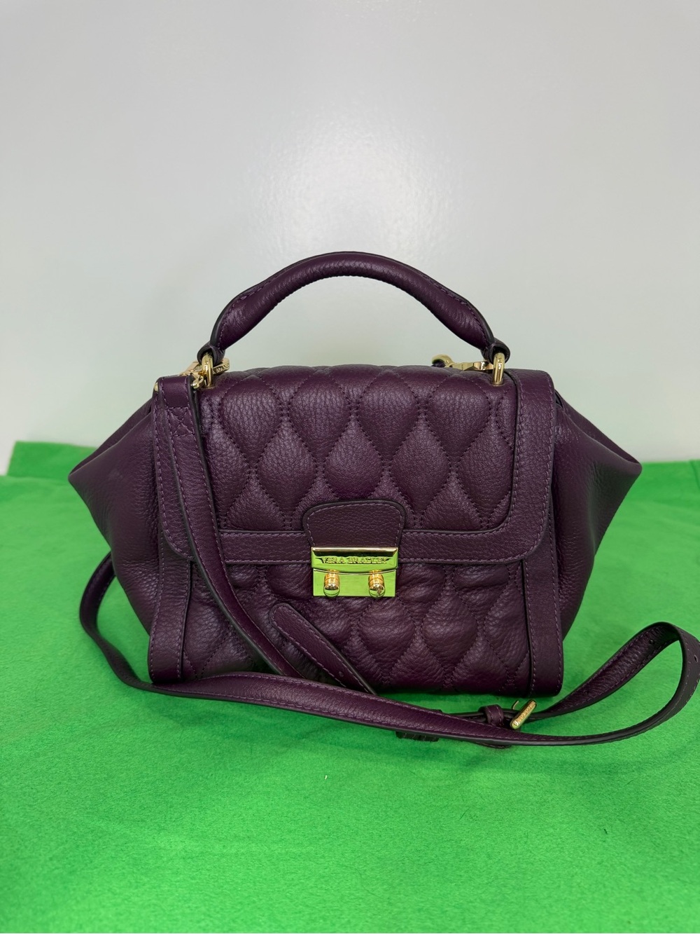 Vera Bradley Quilted Top-Handle Satchel in Deep Plum